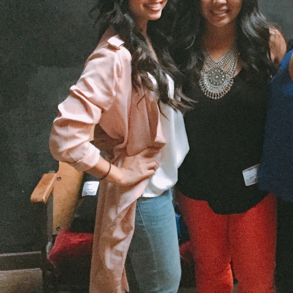 Lightweight and Long trench coat in Blush. - Picture 7 of 8